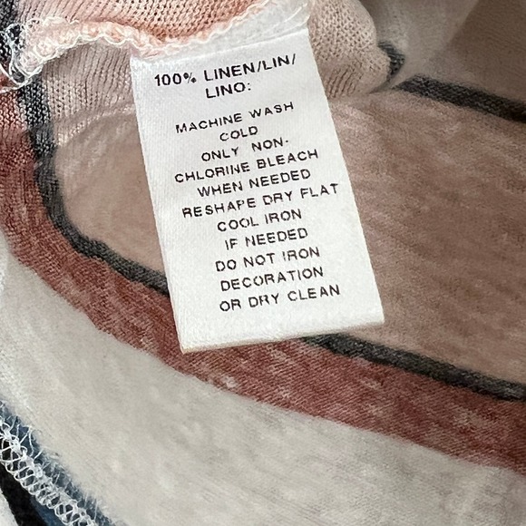 Loft Linen Tie Front Striped Short Sleeve - Picture 4 of 4